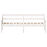 Lit de jour sans matelas blanc 90x200 cm bois de pin massif