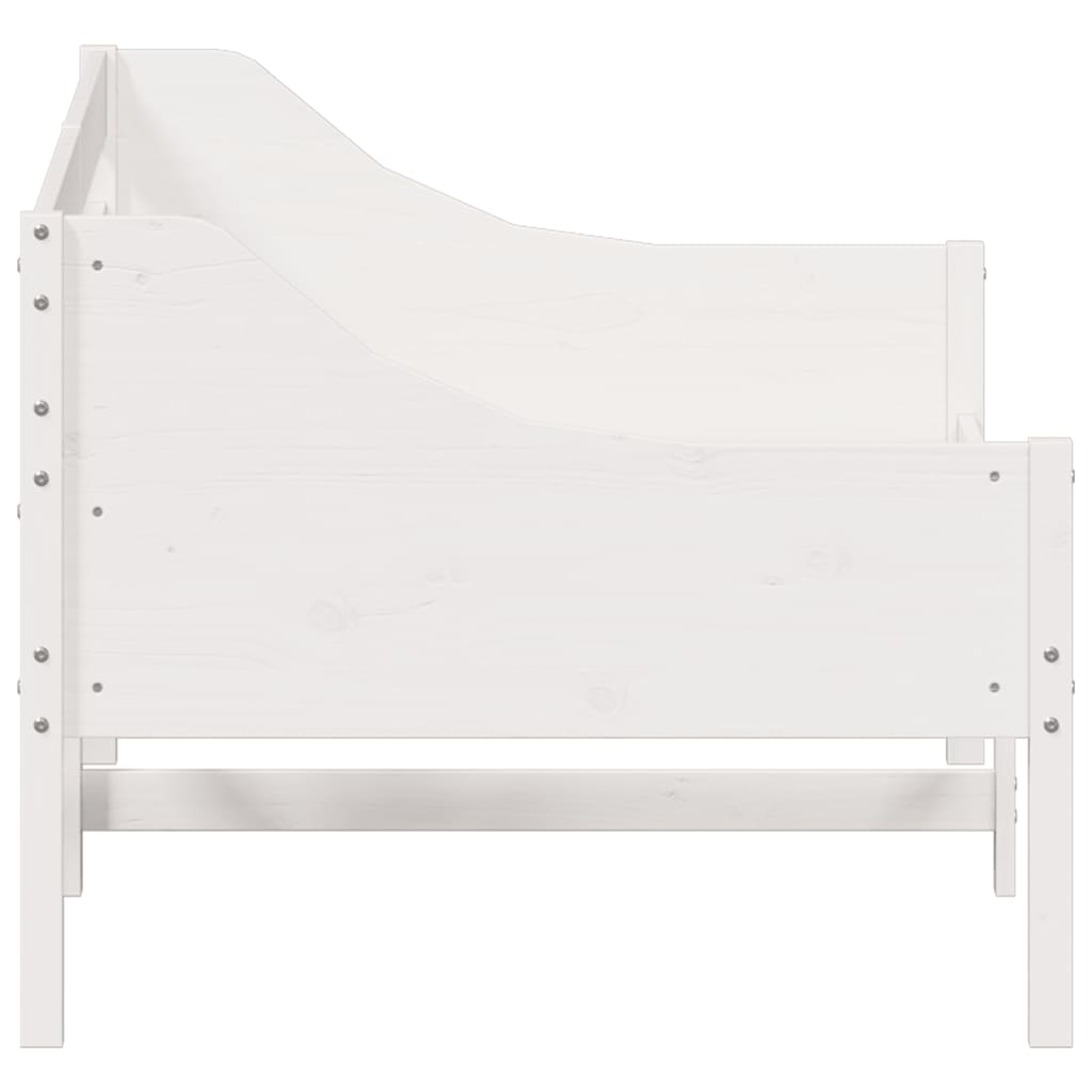 Lit de jour sans matelas blanc 90x200 cm bois de pin massif