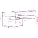 Tagesbett ohne Matratze, braunes Wachs, 90 x 200 cm, massives Kiefernholz