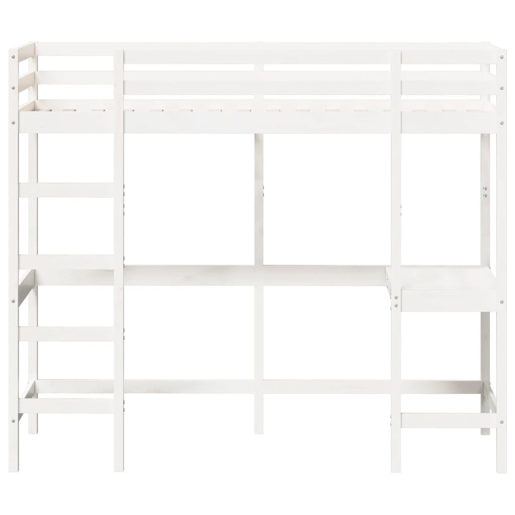 Lit superposé sans matelas blanc 80x200 cm bois de pin massif