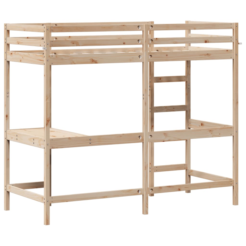 Lit superposé sans matelas 75x190 cm bois de pin massif