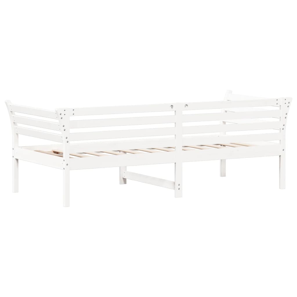 Lit de jour sans matelas blanc 80x200 cm bois de pin massif