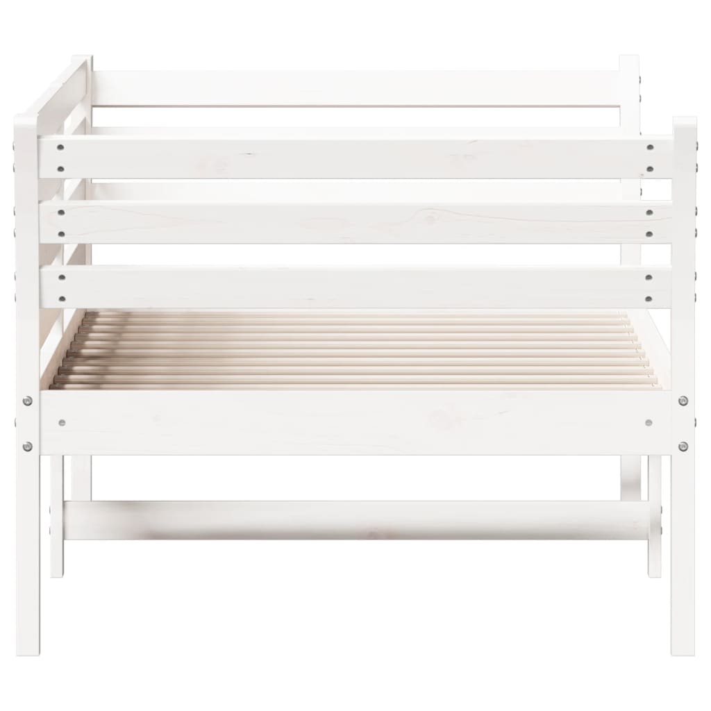 Lit de jour sans matelas blanc 90x200 cm bois de pin massif