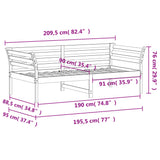 Tagesbett ohne Matratze 90x190 cm aus massivem Kiefernholz