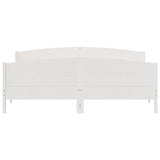 Cadre de lit sans matelas blanc 200x200 cm bois massif de pin