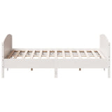 Cadre de lit sans matelas blanc 200x200 cm bois massif de pin