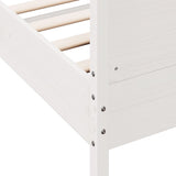 Cadre de lit sans matelas blanc 200x200 cm bois massif de pin