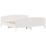 Cadre de lit sans matelas blanc 180x200 cm bois massif de pin