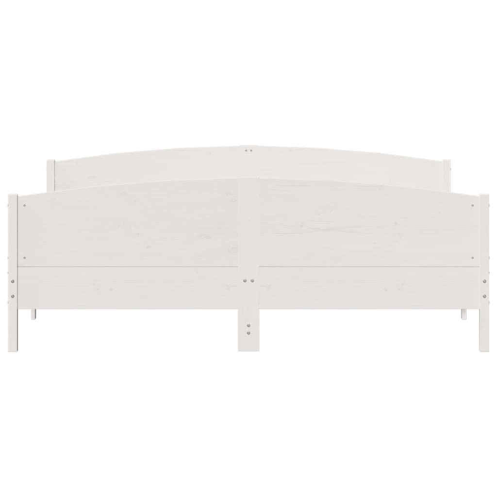 Cadre de lit sans matelas blanc 180x200 cm bois massif de pin