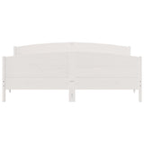 Cadre de lit sans matelas blanc 180x200 cm bois massif de pin