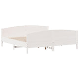 Cadre de lit sans matelas blanc 180x200 cm bois massif de pin