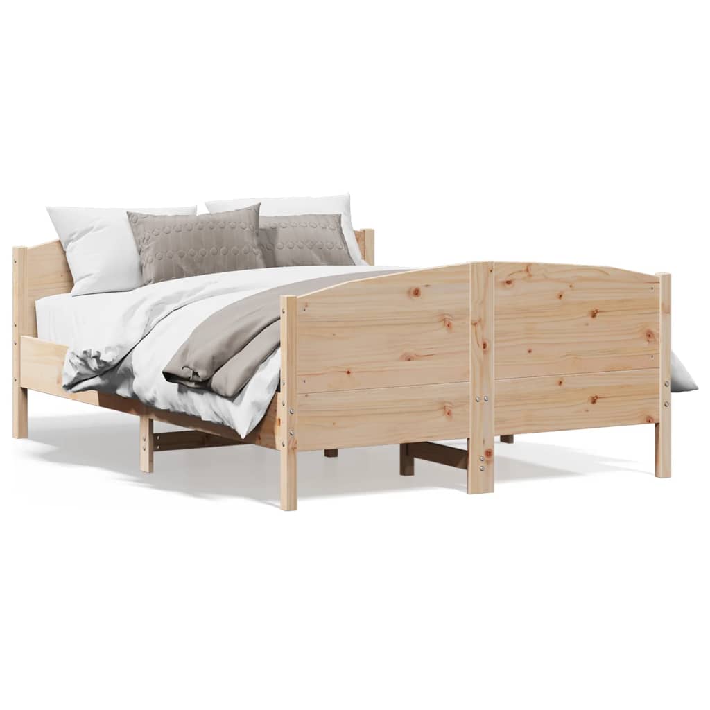 Bed frame without mattress 160x200 cm solid pine wood