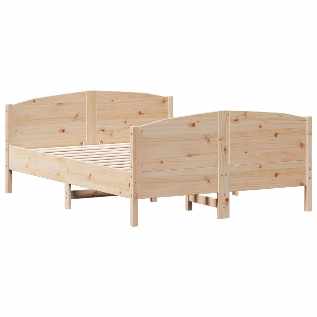 Bed frame without mattress 160x200 cm solid pine wood