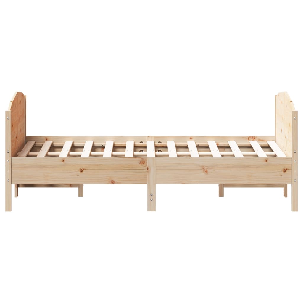 Bed frame without mattress 160x200 cm solid pine wood