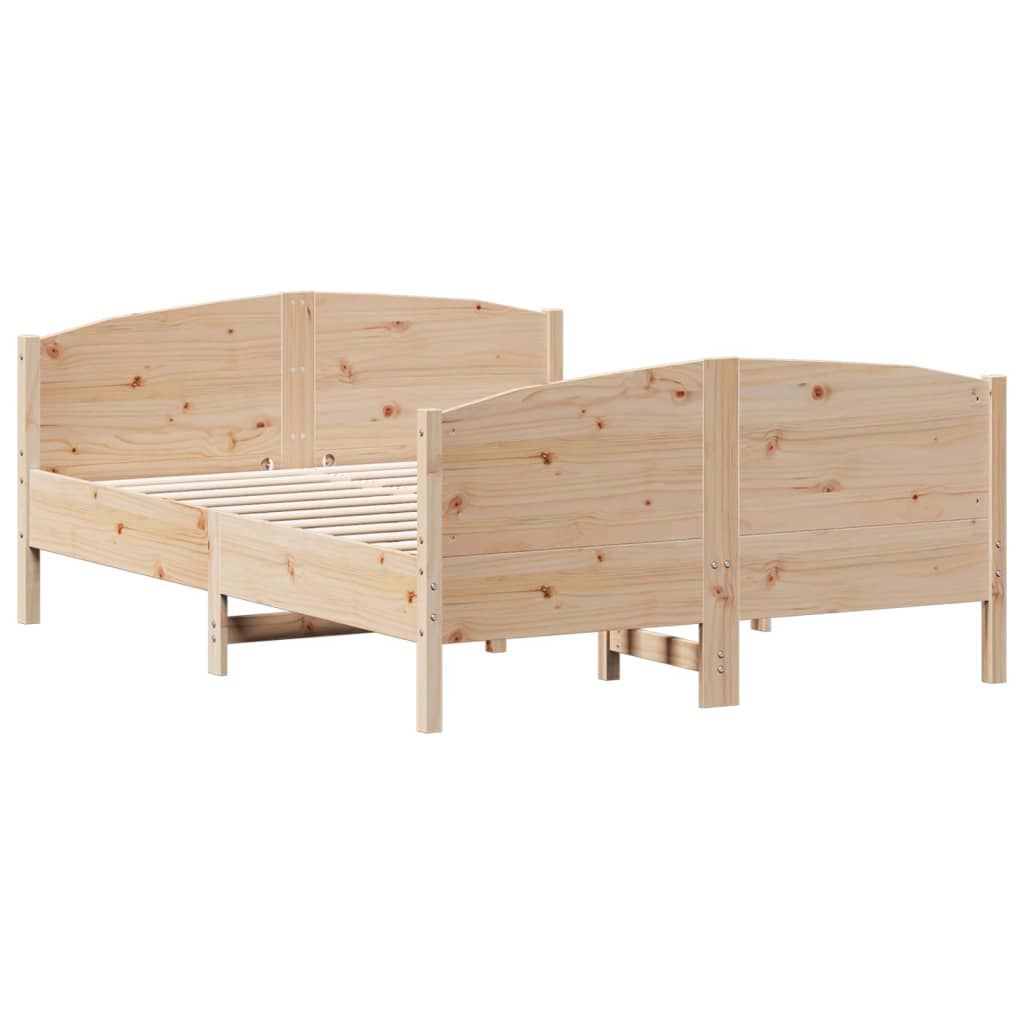 Bed frame without mattress 160x200 cm solid pine wood