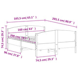 Bed frame without mattress 160x200 cm solid pine wood