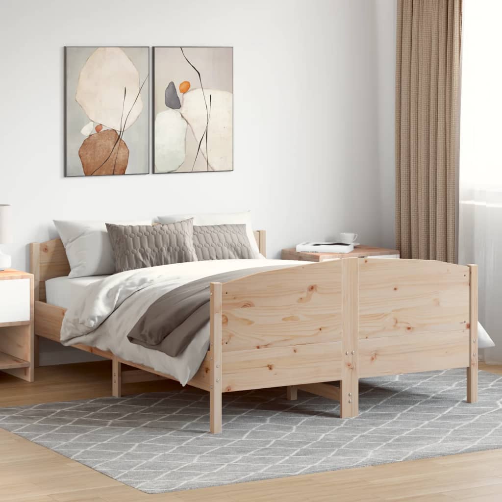 Bed frame without mattress 160x200 cm solid pine wood