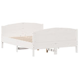 Cadre de lit sans matelas blanc 160x200 cm bois de pin massif