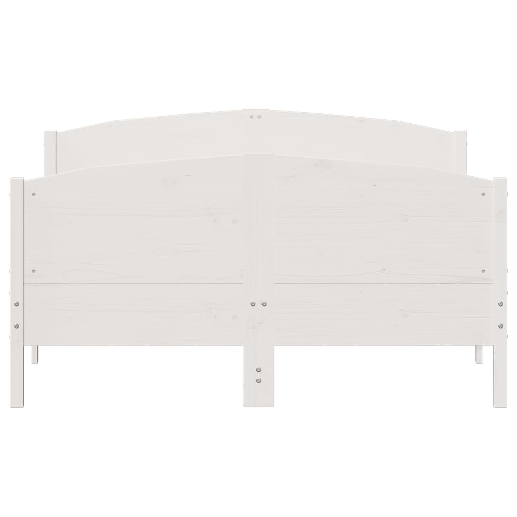 Cadre de lit sans matelas blanc 160x200 cm bois de pin massif