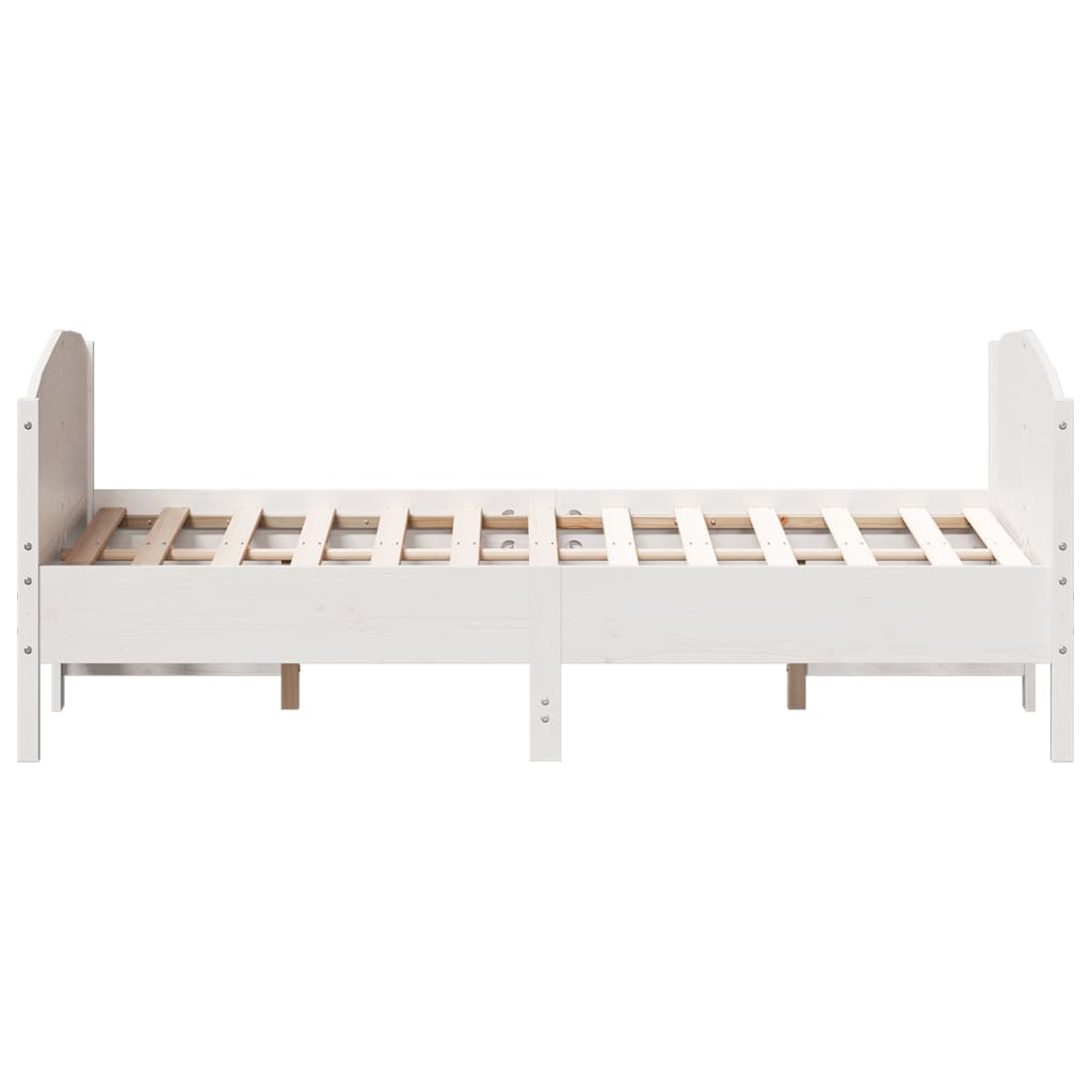 Cadre de lit sans matelas blanc 160x200 cm bois de pin massif