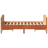 Bed frame without mattress brown wax 160x200cm solid pine wood