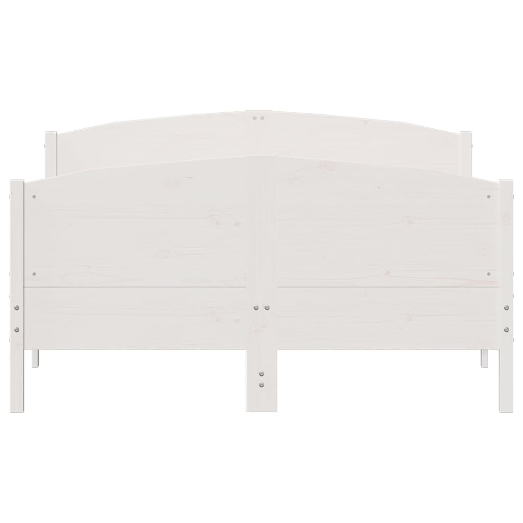 Bed frame without mattress white 150x200 cm solid pine wood