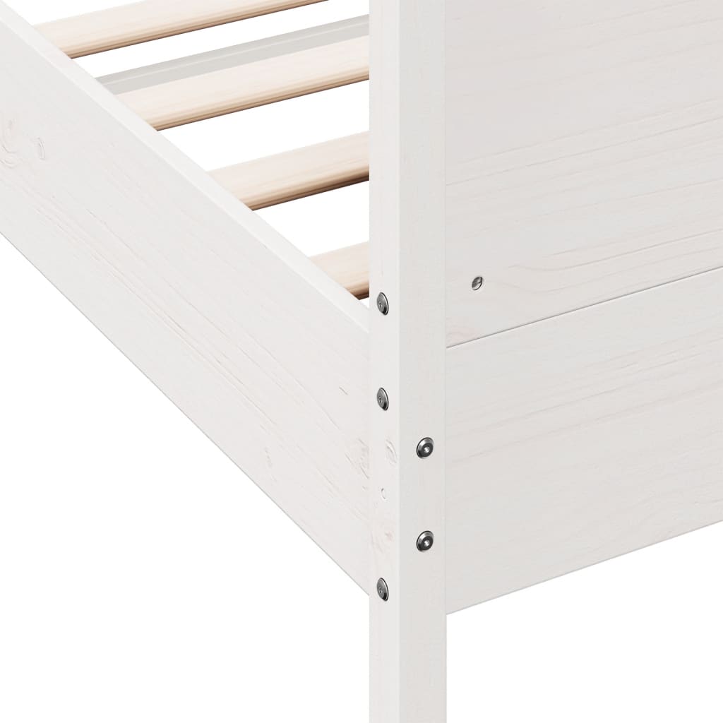 Cadre de lit sans matelas blanc 140x200 cm bois de pin massif