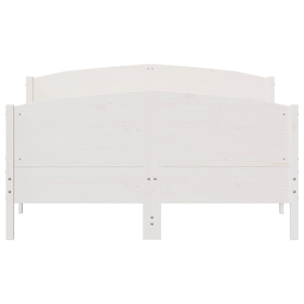 Cadre de lit sans matelas blanc 120x200 cm bois de pin massif