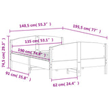 Cadre de lit sans matelas 135x190 cm bois de pin massif