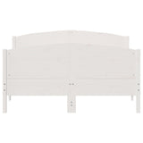 Cadre de lit sans matelas blanc 135x190 cm bois de pin massif