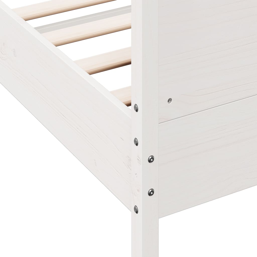 Cadre de lit sans matelas blanc 135x190 cm bois de pin massif