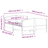 Cadre de lit sans matelas 120x190 cm bois de pin massif