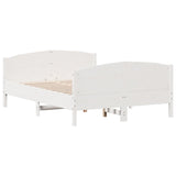 Cadre de lit sans matelas blanc 120x190 cm bois de pin massif