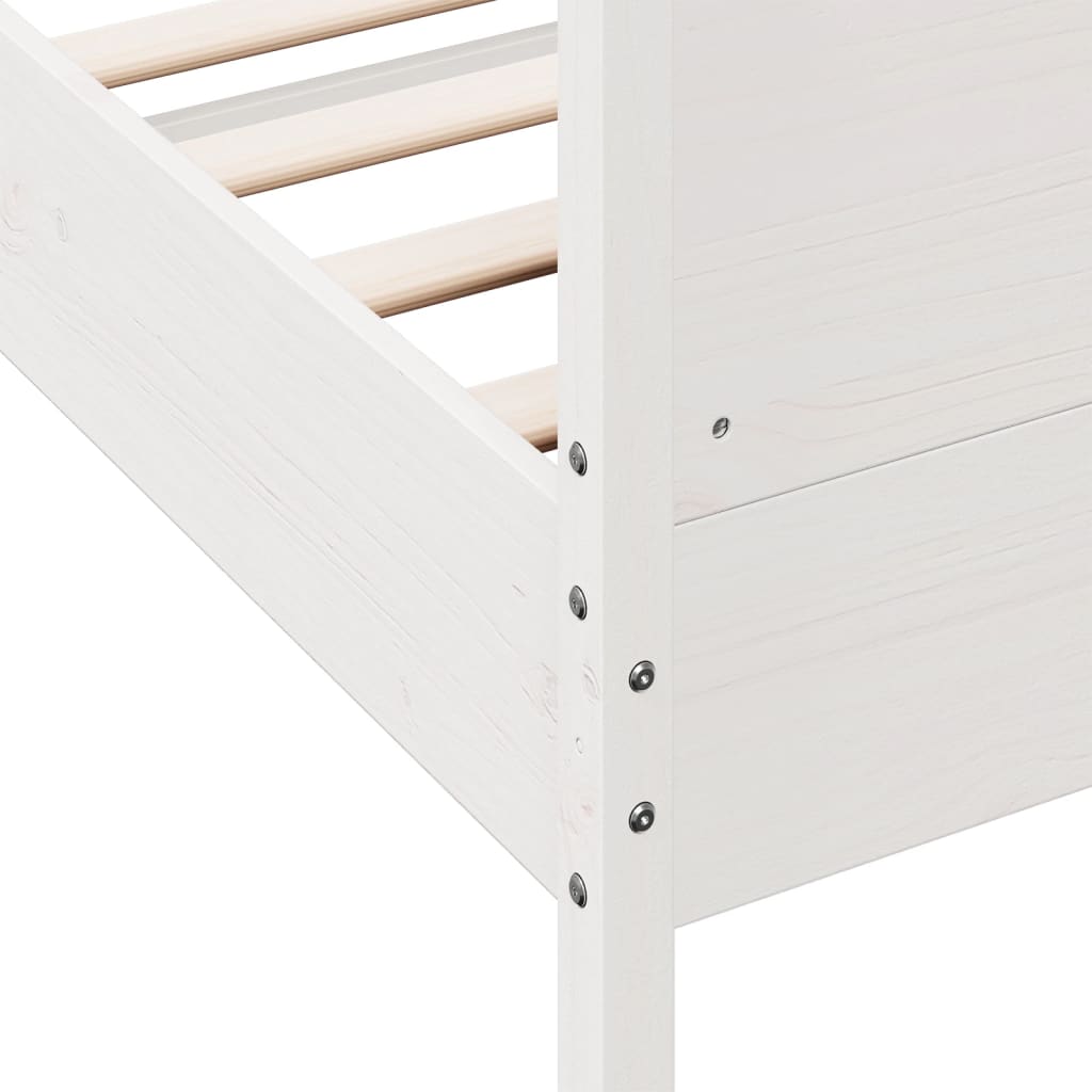 Cadre de lit sans matelas blanc 120x190 cm bois de pin massif