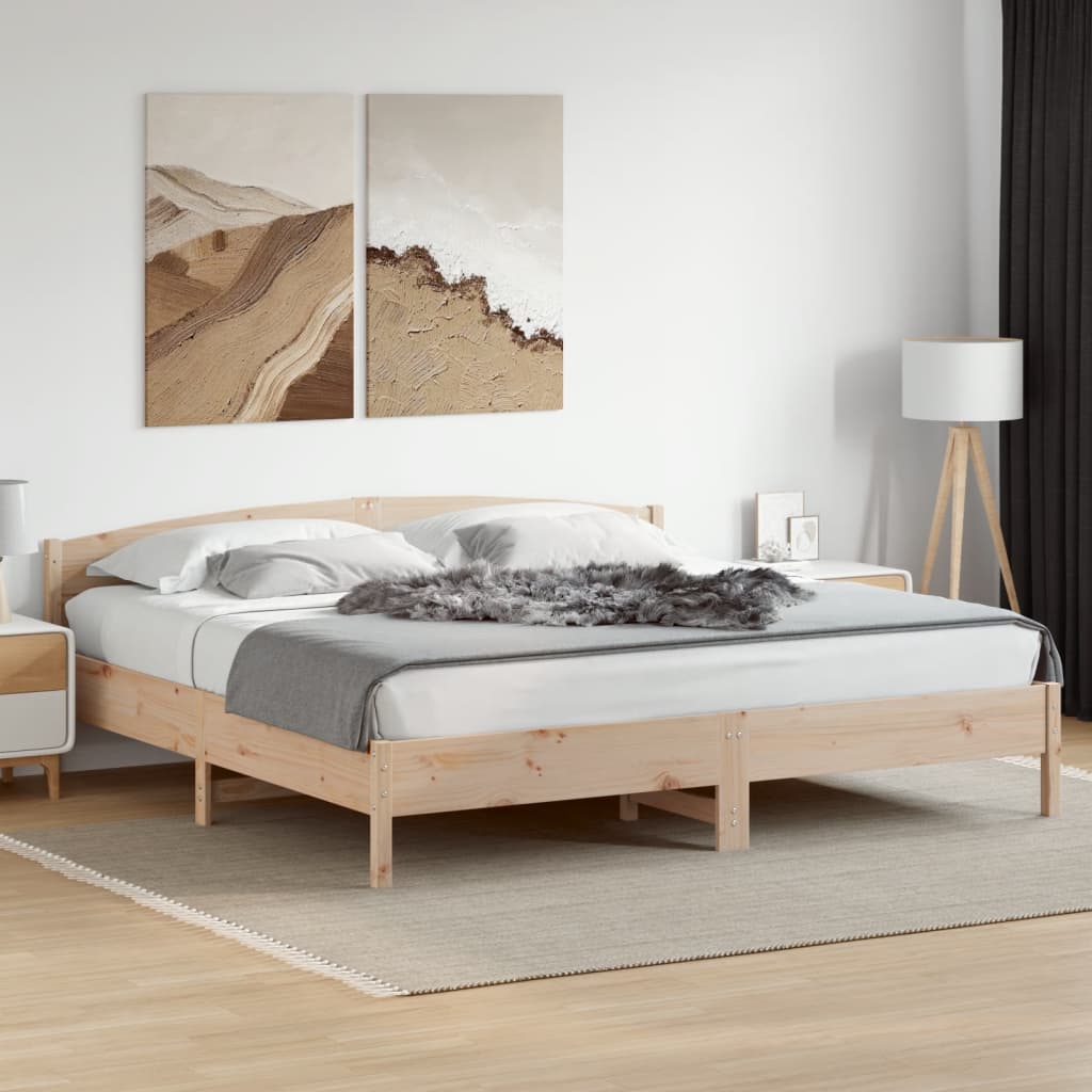 Cadre de lit sans matelas 200x200 cm bois massif de pin