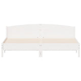 Cadre de lit sans matelas blanc 200x200 cm bois massif de pin