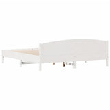 Cadre de lit sans matelas blanc 200x200 cm bois massif de pin