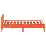 Bed frame without mattress brown wax 200x200cm solid pine wood