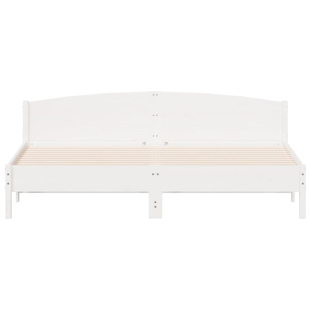 Cadre de lit sans matelas blanc 180x200 cm bois massif de pin