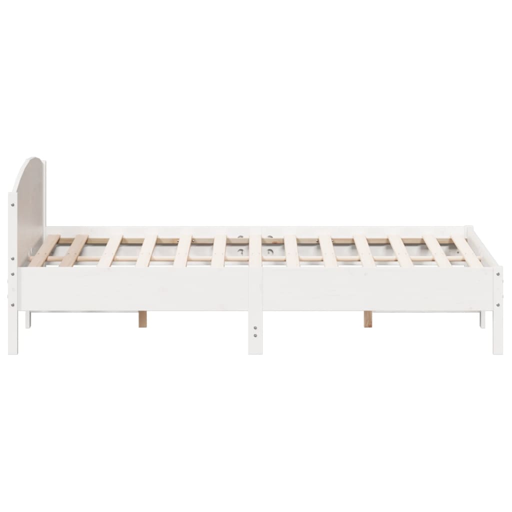 Cadre de lit sans matelas blanc 180x200 cm bois massif de pin