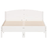 Cadre de lit sans matelas blanc 150x200 cm bois de pin massif