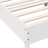 Cadre de lit sans matelas blanc 150x200 cm bois de pin massif