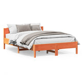 Cadre de lit sans matelas cire marron 150x200cm bois pin massif