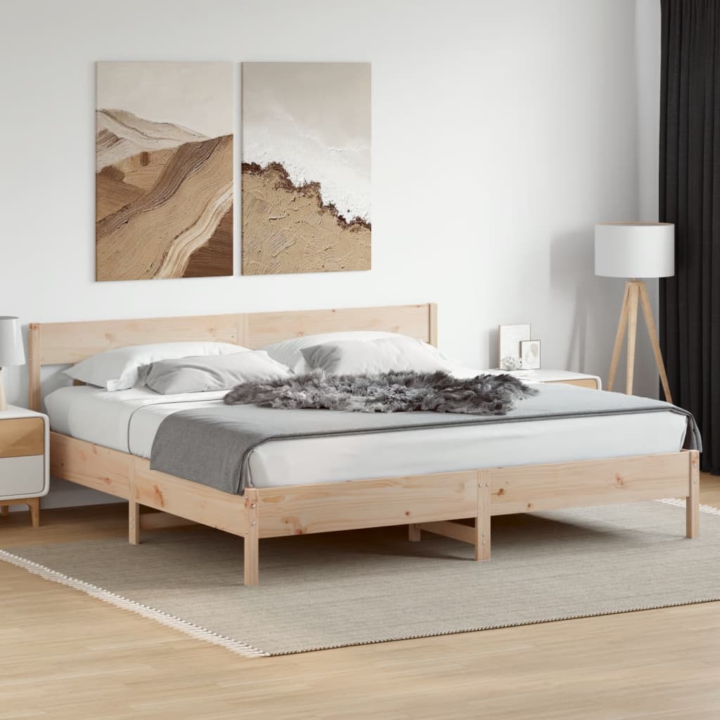 Cadre de lit sans matelas 200x200 cm bois massif de pin