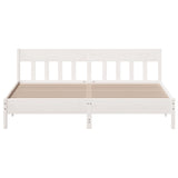 Cadre de lit sans matelas blanc 200x200 cm bois massif de pin