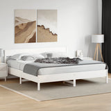 Cadre de lit sans matelas blanc 200x200 cm bois massif de pin