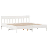 Cadre de lit sans matelas blanc 180x200 cm bois massif de pin