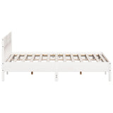 Cadre de lit sans matelas blanc 180x200 cm bois massif de pin