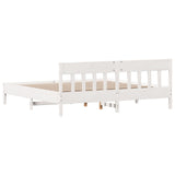 Cadre de lit sans matelas blanc 180x200 cm bois massif de pin