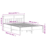 Bed frame without mattress 160x200 cm solid pine wood